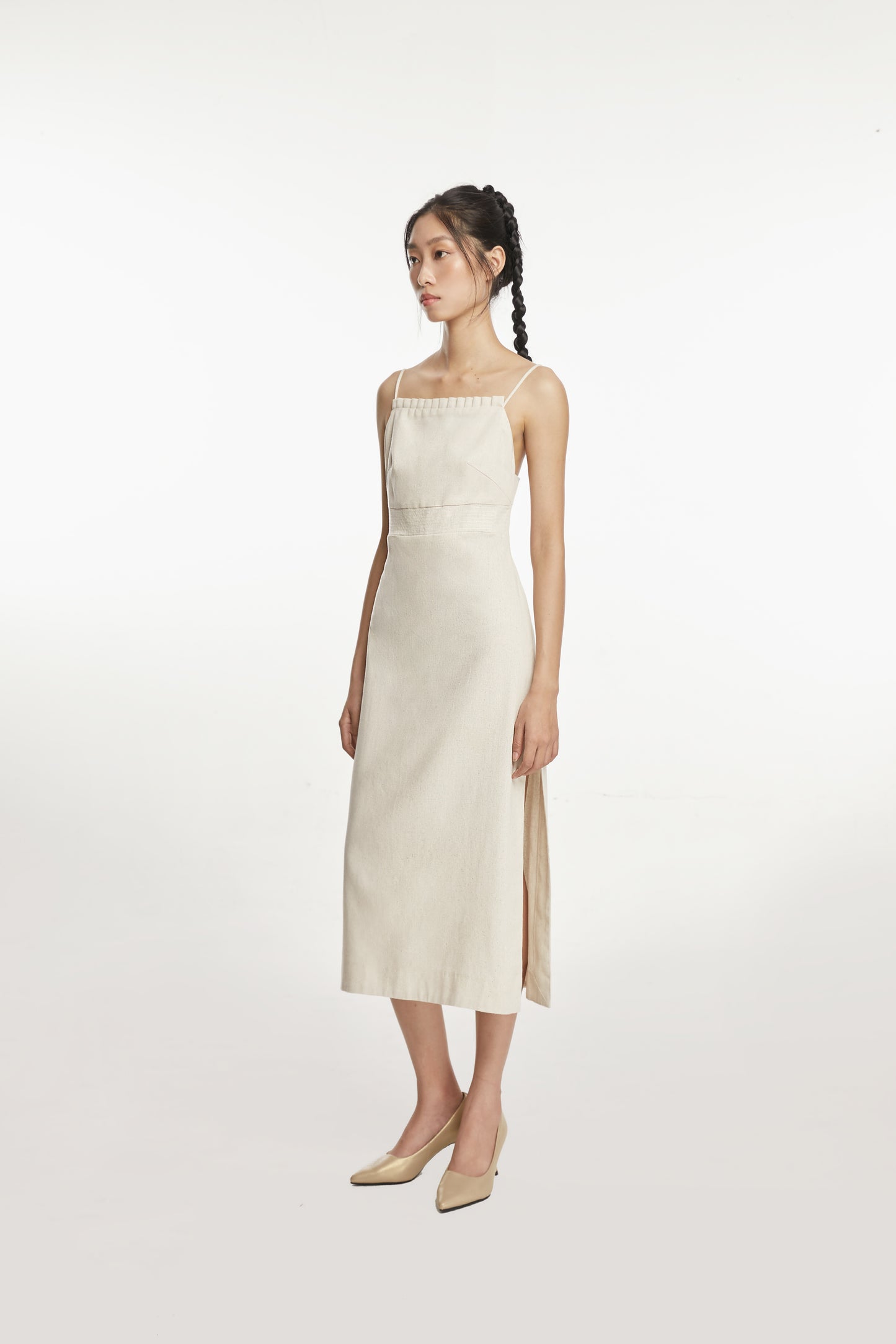 KÊ -Linen Maxi Length Dress